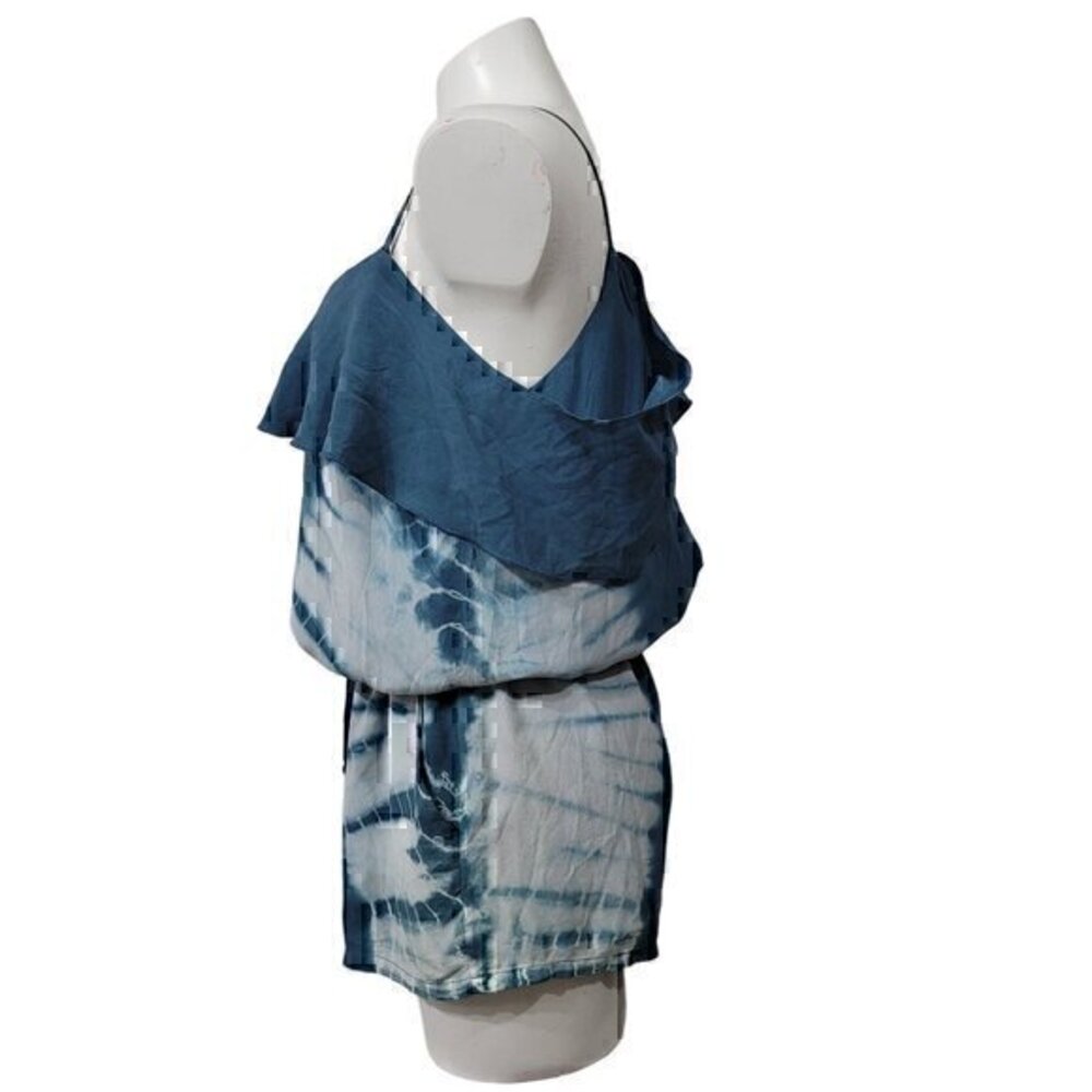 Chaser Silk Romper L Blue Tie Dye - Picture 4 of 10